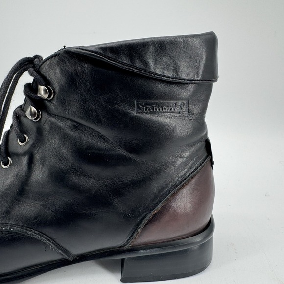 TAMARIS Boots Women's Size US Size 7.5 Leather Short Lace Up Witchy Gothic - Picture 2 of 11